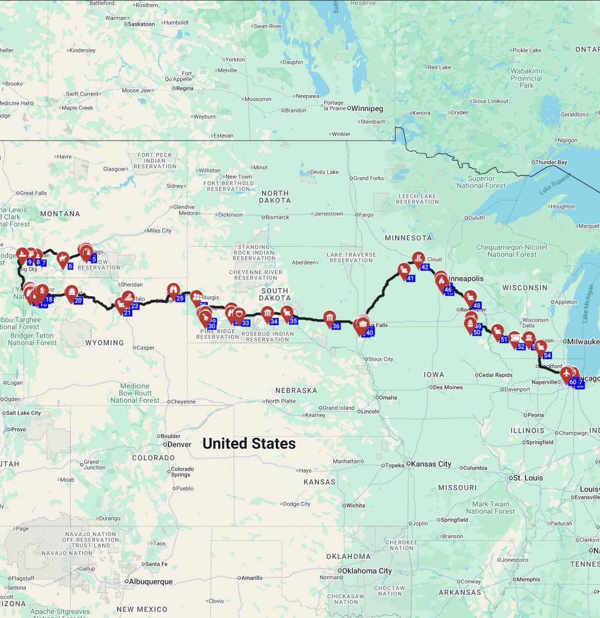 Billings to Chicago - Yellowstone Badlands  Midwest Motorhome Adventure
